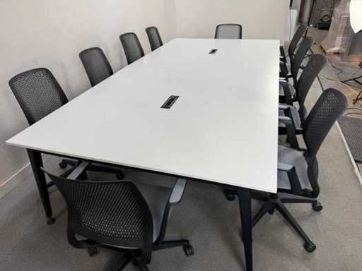 SEDUS - Mastermind Vergadertafel + 10 Sedus Motion Vergader/bureaustoelen - Vergadertafel