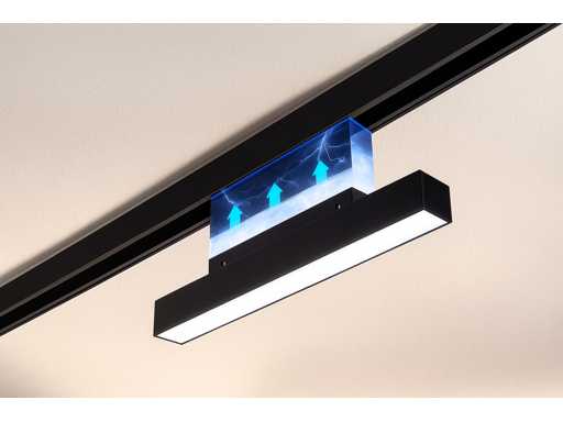 Mora LED spot lineaire op magnetische rail 48V - 4000K Neutraal Wit -15W - Zwart (x5)