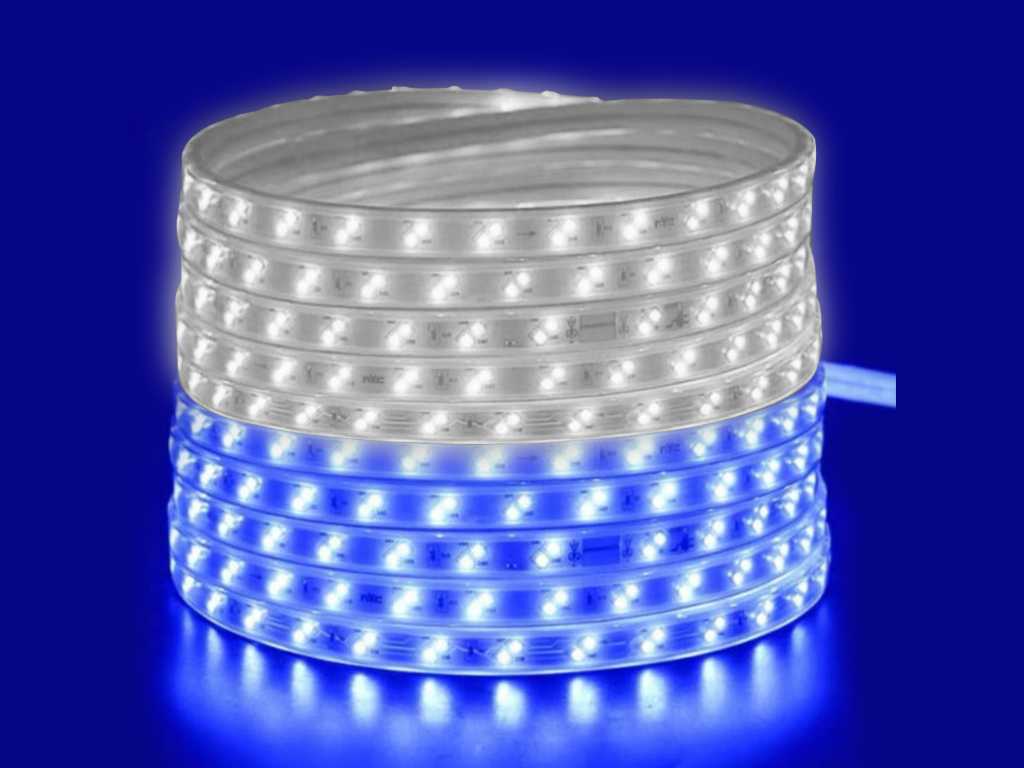 2 x LED Strip 25m - Waterproof (IP65) - White/Blue
