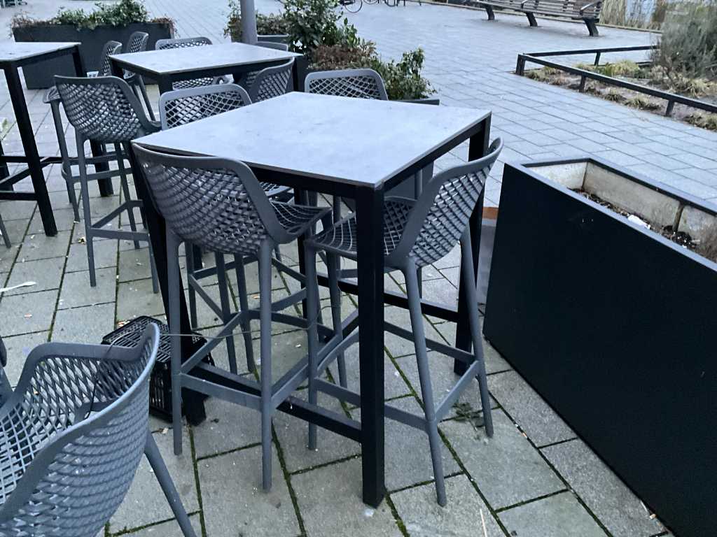 Terrace bar table set (2x)
