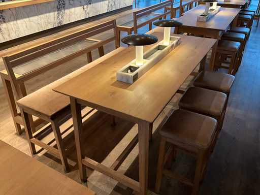 Huts - Bar table with bench and 3 stools