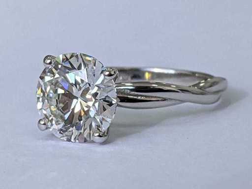 Bague en or blanc 14 carats avec une bague en or blanc de 3,05 carats Diamant