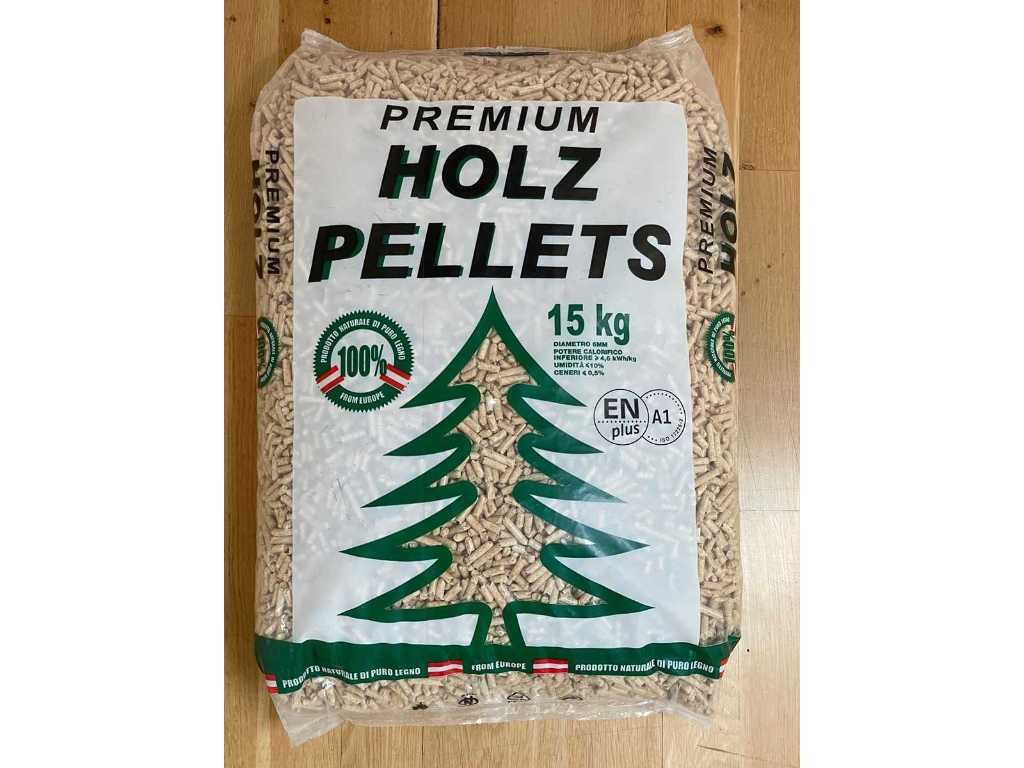 HOLZ PELLETS - DIN PLUS/EN PLUS A1 - Sacchi per pellet di legno premium 15 kg mai usato (70x)