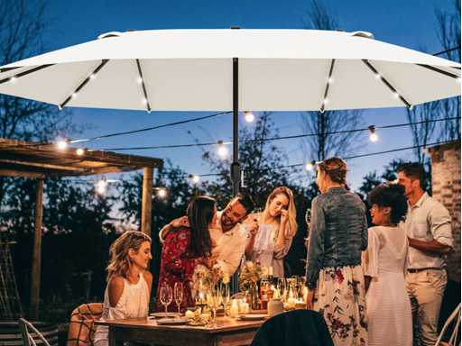 Parasol Oval Crème 440 x 256 cm