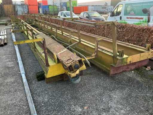 Overhead crane beam with 2 running beams