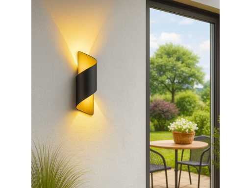 Lumières murales LED SW-34 – 3500K – COB – IP54 – Noires (4x)