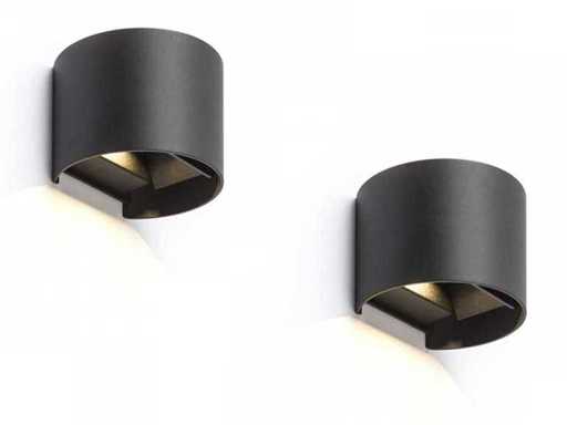 12 luminaires muraux Tube Motion noirs