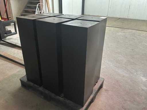 Piedestal/Coloană/Stâlp metalic lacuit negru (6x)
