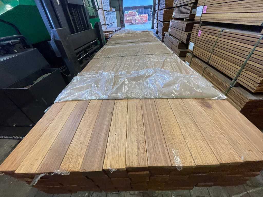Guyana Règles en bois dur en teck raboté 42x68mm, longueur 335cm (91x)