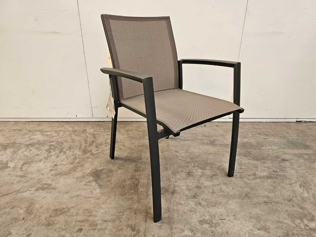 2 x Garden Prestige Alu Stacking Chair Sydney Anthracite / Taupe
