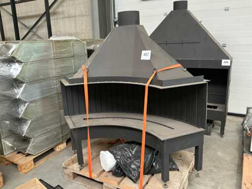 Gas/wood fireplace semi-finished product