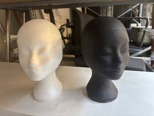 Tête décorative Tempex noir et blanc (24x)