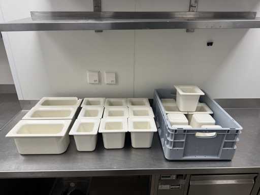 Batch of plastic gastronorm containers