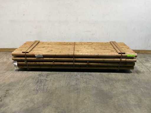 Softwood post round ø100 mm x 300 cm - crowned KDI brown (40x)