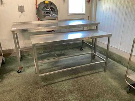 Tavolo da lavoro in acciaio inox (2x)