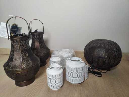 Lampe de table (3x) + Bougiers blancs (4x)