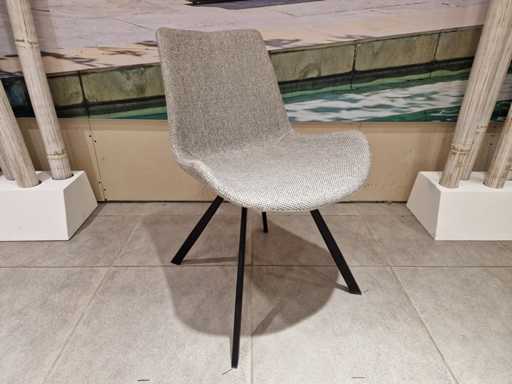 2 x chaise intérieure XSeat Egon Bucket Chair gris avec pieds en métal noir