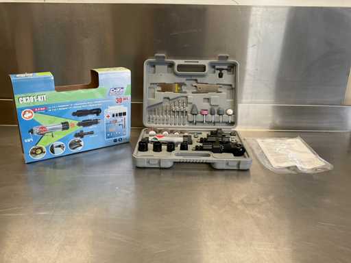 Kit pneumatico Criko CK301 - Chiave a cricchetto 1/2" + Trapano 10mm + Smerriferice 6mm - 30 pezzi