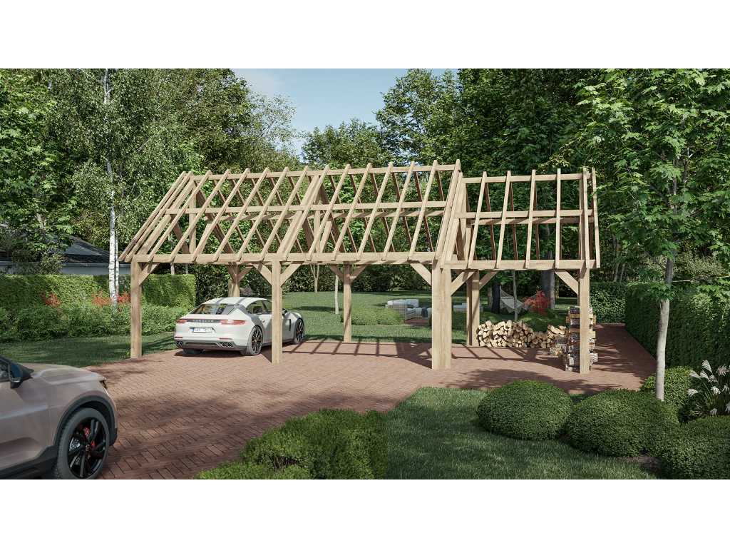 Oak carport 10.5x5.5m