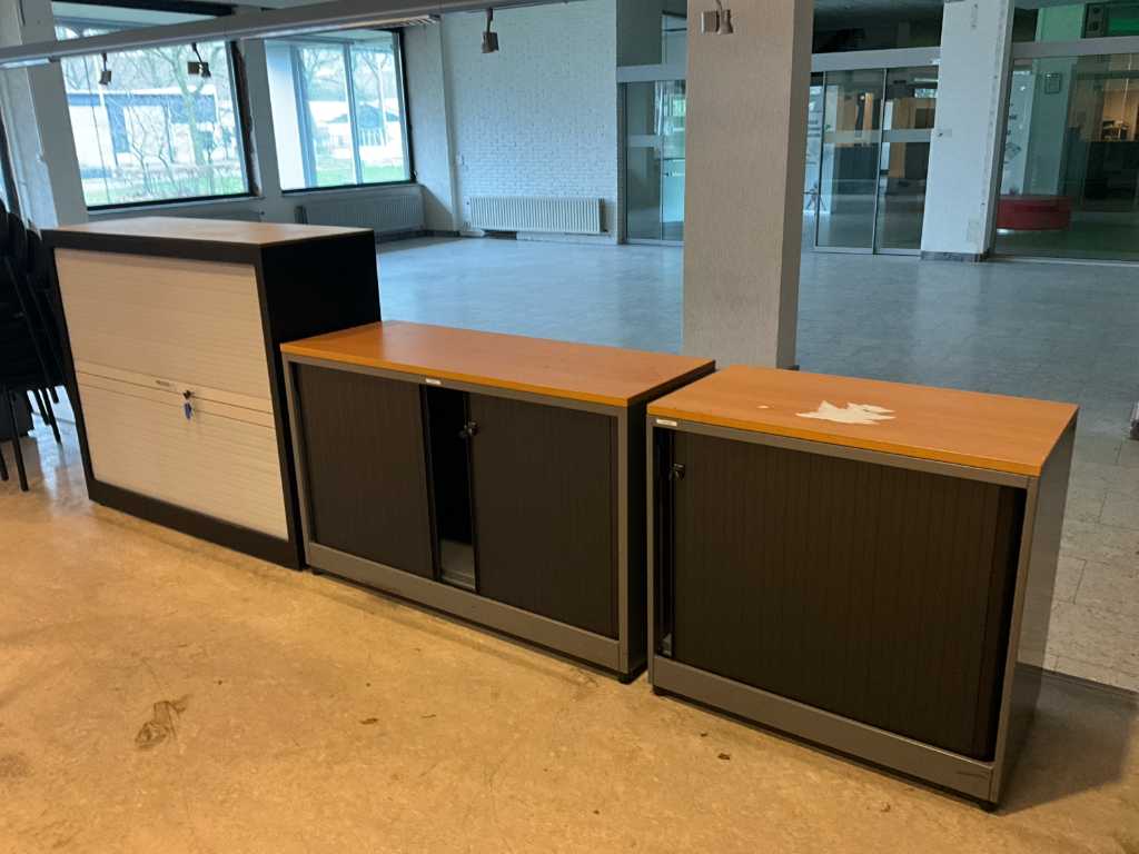 3 various half-height / low file cabinets wed 2x AHREND