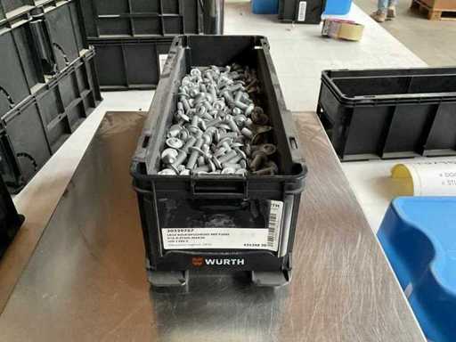 Würth 13.00kg Low button head screw with flange M8x20 in stackable bucket