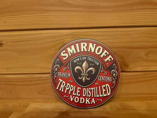 Metal advertising sign round 20cm