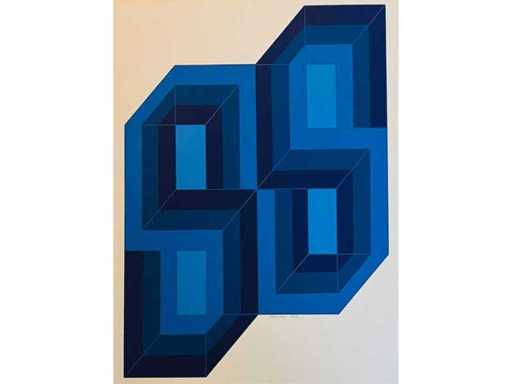 Ronald Abram - geometric composition - colour silkscreen 