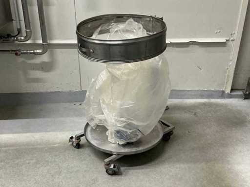 Mobile stainless steel waste bag holder