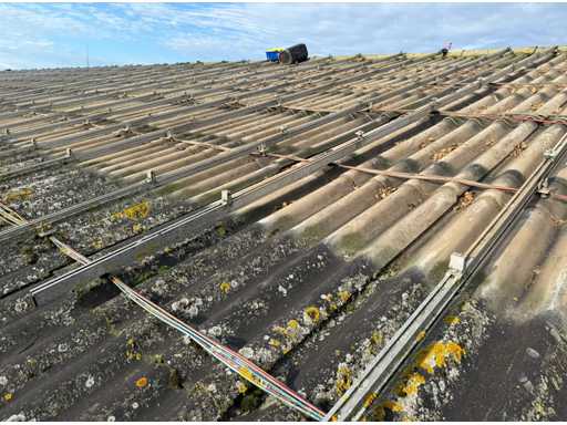 corrugated iron roof substructure for 100 solar panels