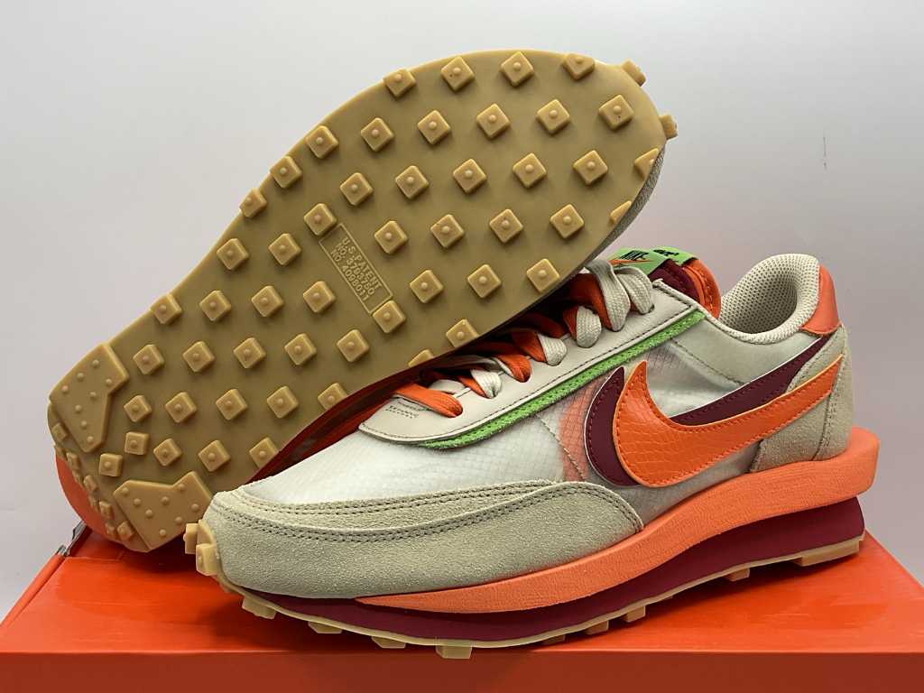 Nike LD Waffle Sacai CLOT Net Orange Blaze Sneakers 42 1/2
