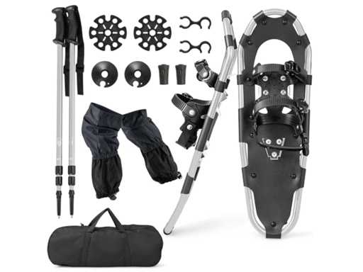 Ensemble de raquettes 63 cm avec double fixation ergonomique, couleur argent 