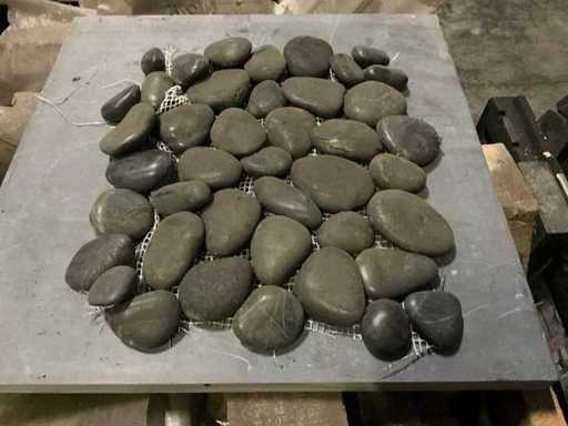 Pietre e mosaici Nero Grande lotto di piastrelle mosaice nei massi