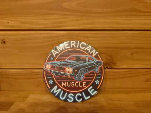 Metal advertising sign round 20cm