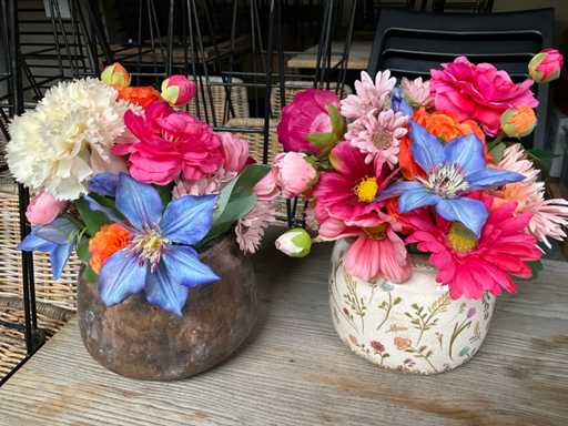 Kunststof bloemen in pot (13x)