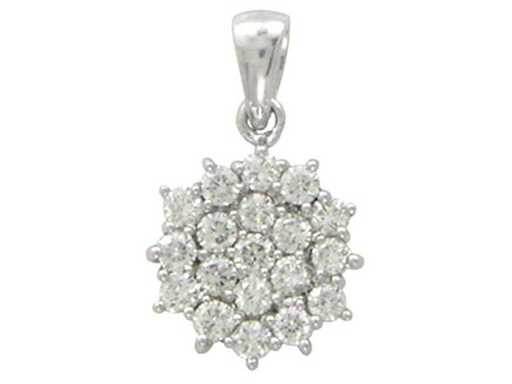 925 Silver White Pendant With Natural Diamond