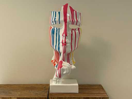 Gezicht van Stilte Ssshht H63cm Wit Trash