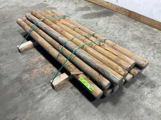 Poteaux en bois tendre rond ø100 mm x 189 cm - couronné marron KDI (15x)