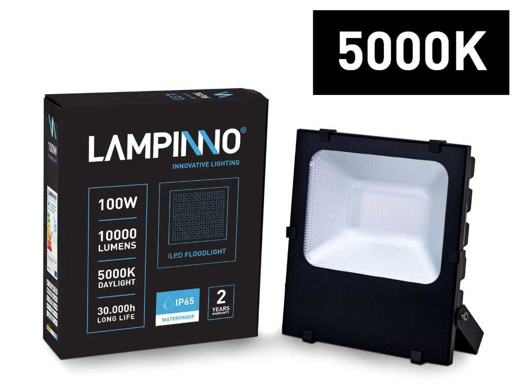 10 x 100W Breedstralers PRO SMD LED Waterdicht 5000K