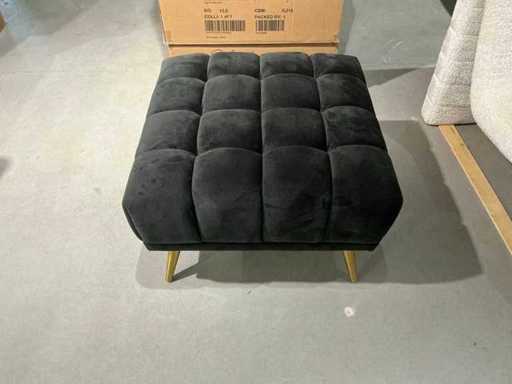Richmond Interiors Huxley anthracite velvet Pouf