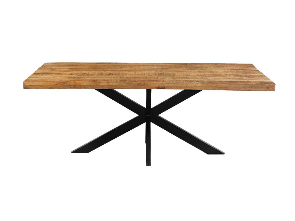 SPIDER rechteckiger Tisch 220 cm aus Massivholz