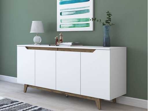 Wit houten dressoir met 4 deuren