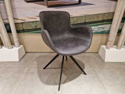 2 x chaises de salle à manger YLF modèle de baignoire coulissante en textile anthracite