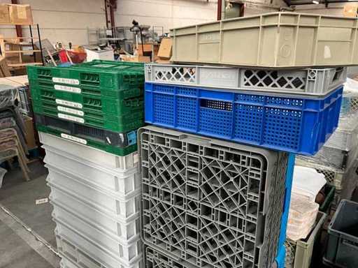 Various Plastic stacking bins (22x)