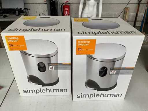 Bidone della spazzatura Simplehuman con pedale 20 litri (2x)