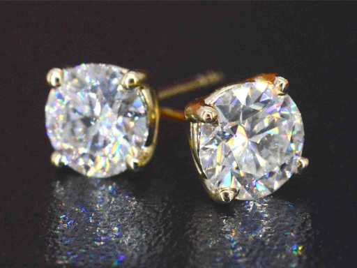 Złote kolczyki z diamentami 2,00 karata
