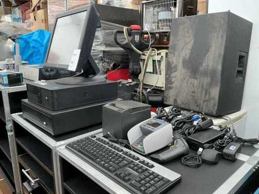 Caisse enregistreuse avec moniteur et système de paiement