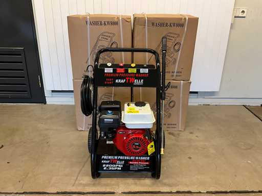 5x Ongebruikt Kraftwelle KW8000 Benzine Hogedrukreiniger
