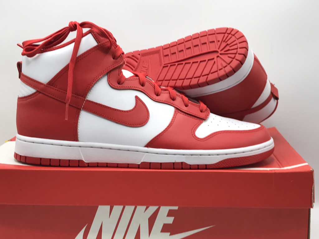 Nike Dunk High Retro  White/University Red Sneakers  48.5
