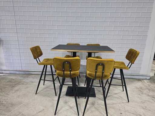Bartisch-Set bestehend aus 1 Tisch und 6 Hockern