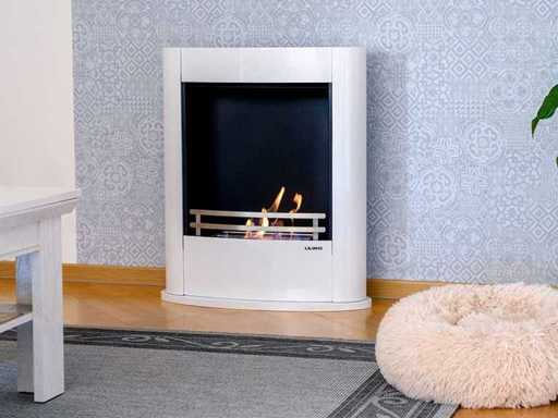 Șemineu pe podea LEGNANO | Aragaz bioetanol independent | Carcasă din oțel alb